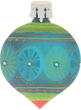 Hallmark贺曼贺卡 圣诞节贺卡圣诞球片1张装 5XMS5904