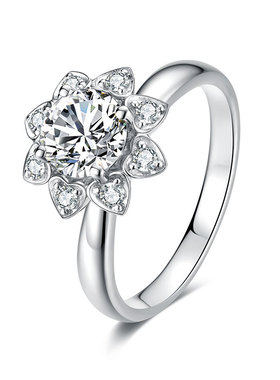 金功良匠向日葵女戒高级感钻戒