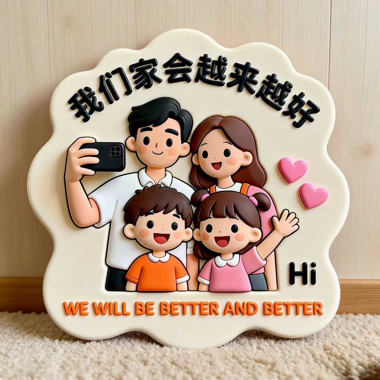 【一家人】树脂浮雕冰箱