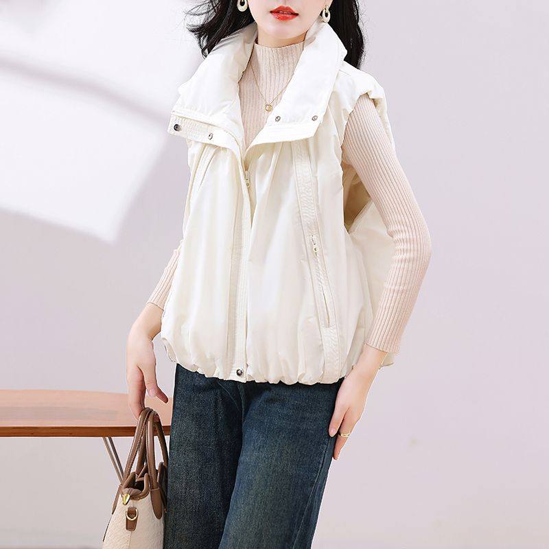 工装90白鸭绒羽绒马甲女时尚立领简约百搭保暖小个子外套日韩宽松,女装/女士精品,羽绒服,淘宝优惠券,粉丝福利购,淘宝优惠卷