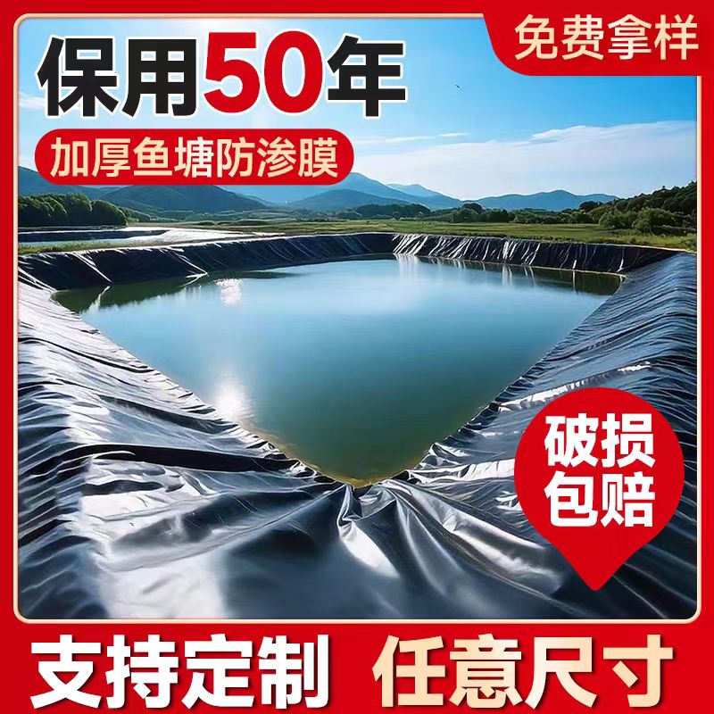 鱼塘防渗膜防水布土工膜鱼塘护坡藕池蓄水池养殖加厚黑色塑料地膜