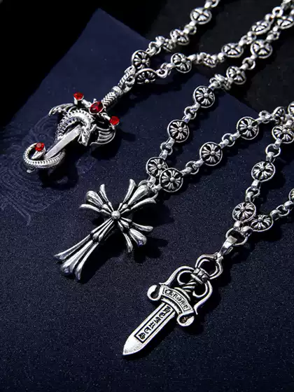 Soulcollision Electroplated Large Sword Pendant Cross Pendant Vintage Trendy Accessory