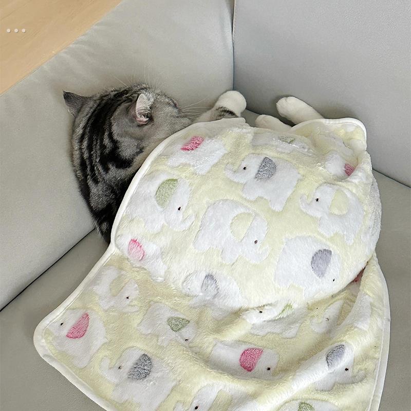 宠物毛毯猫毯子秋冬季猫咪狗狗加厚保暖珊瑚绒猫用睡觉垫子小被子
