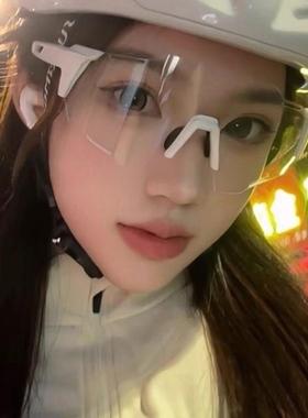 户外运动夜晚骑行护目眼镜男女连体防风沙蚊虫爬山跑步自行车墨镜