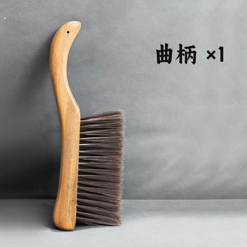 马鬃毛刷软毛长柄扫床刷子不掉毛家用鸡翅木除尘刷笤帚清洁床上的