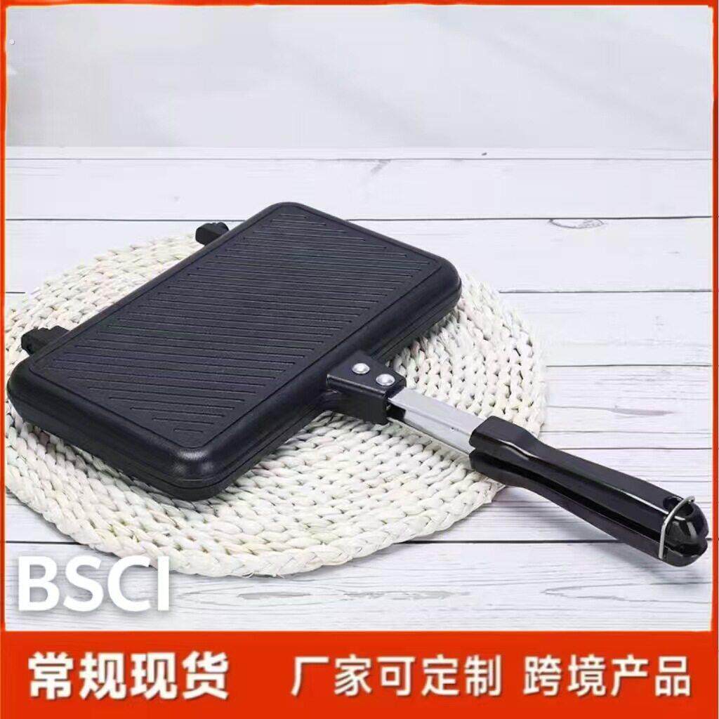 热压三明治夹锅不粘封边热压板华夫饼模具烤夹烤盘吐司夹三文治机
