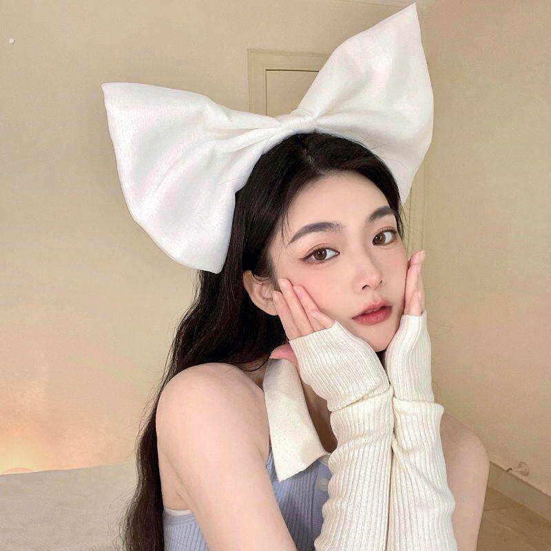 超大欧根纱蝴蝶结发箍可爱少女拍照发饰发夹网红配饰品直播间头饰