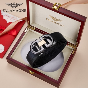 falamaone男士皮带真皮奢侈品名牌腰带商务高端品牌轻奢正品裤带