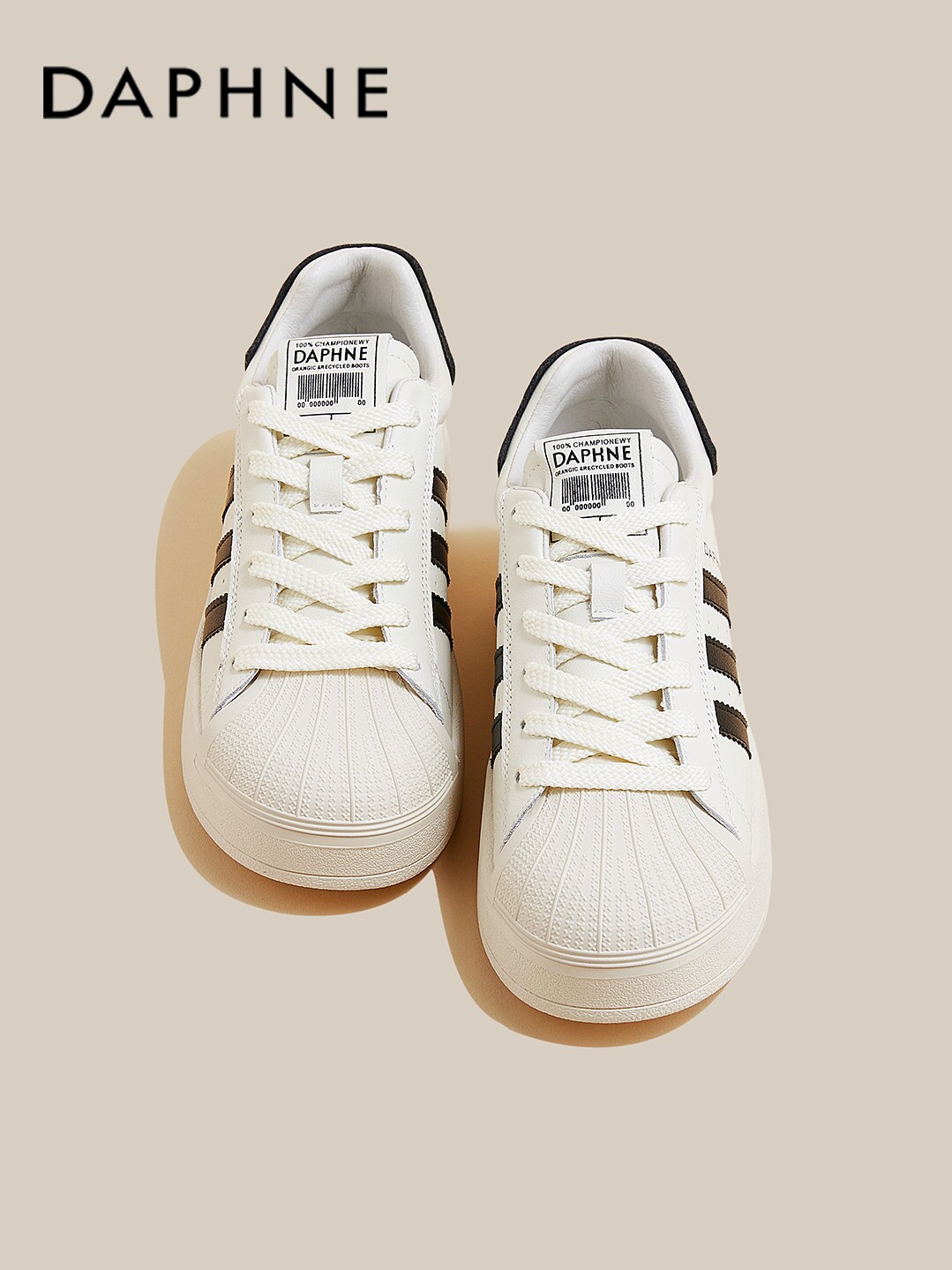 DAPHNE DAPHNE CHARMING LEG ESSENCE THICK-SOLED SMALL WHITE SHOES WOMENS CASUAL SHELL SHOES BOARD SHOES POPULAR SNEAKERS