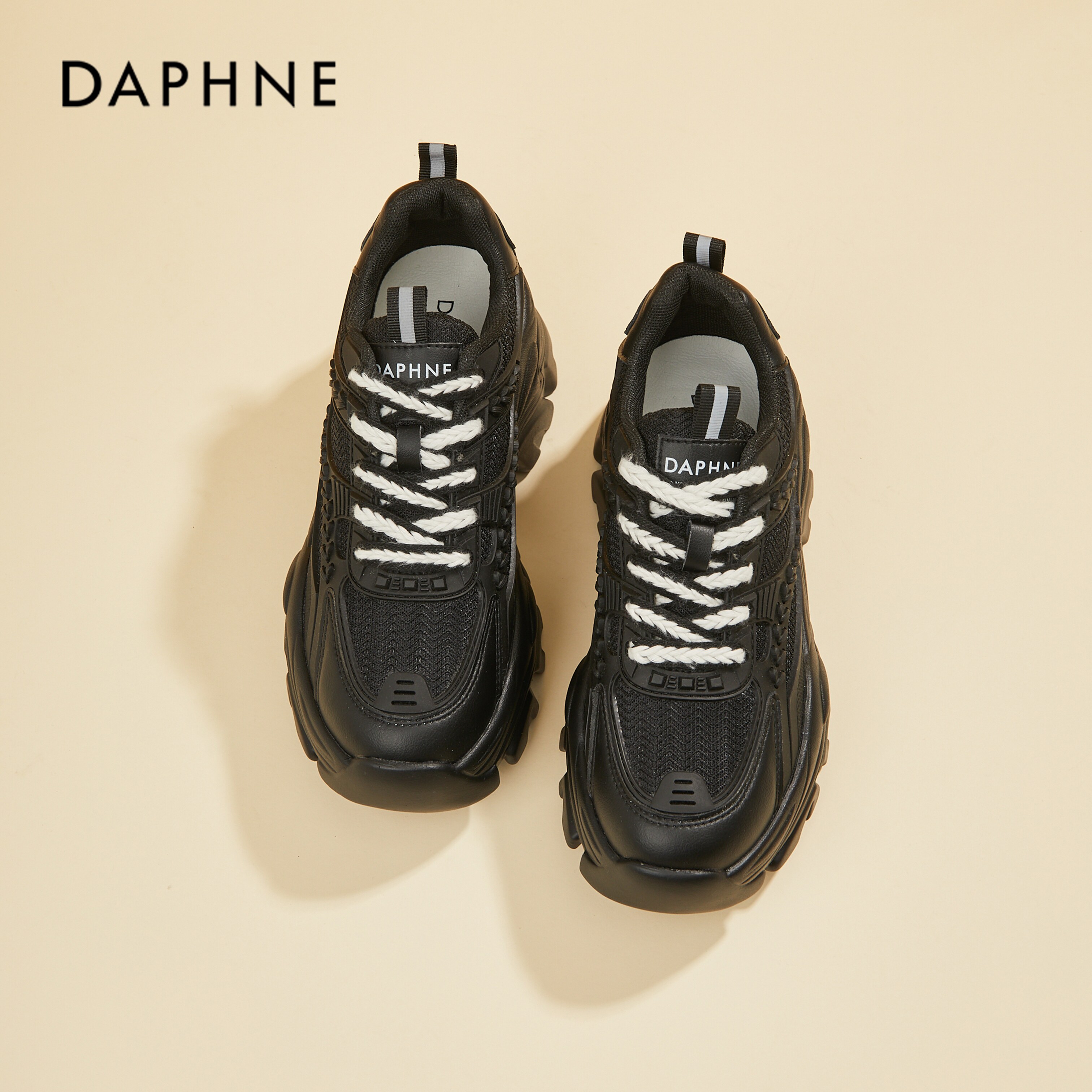 DAPHNE DAPHNE WHITE TEA STYLE THICK-SOLED DADDY SHOES WOMENS NEW HEIGHTENED CASUAL SNEAKERS