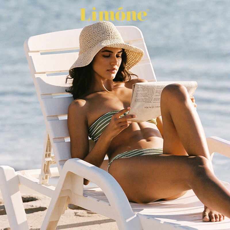 【高叶同款】Limone新款分体泳衣女绿色比基尼海边度假绝美泳装