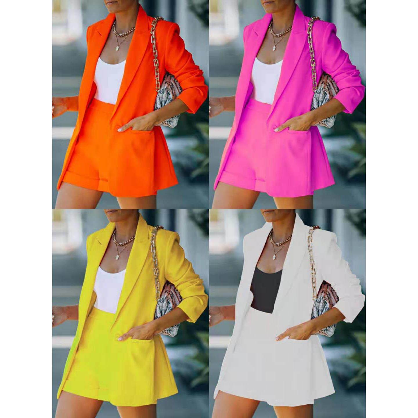 2set Clothes Summer suit jacket blazer pant Shorts For Women图片