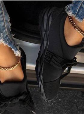 plus size women sport flat shoes for ladies thick Mesh女鞋43