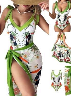 2ps Dress Bikini Swimsuit Beach Cover Up women sexy swimming