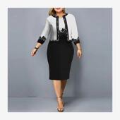 packet buttock yards Printing big piece skirt dress two 套装