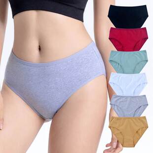 纯棉大码舒适女士中腰内裤 Cotton breathable plus size briefs
