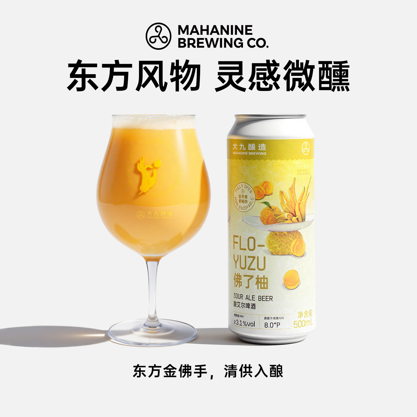 大九酿造佛了柚酸艾尔啤酒国产精酿大罐全开口鲜啤500ml*1罐装