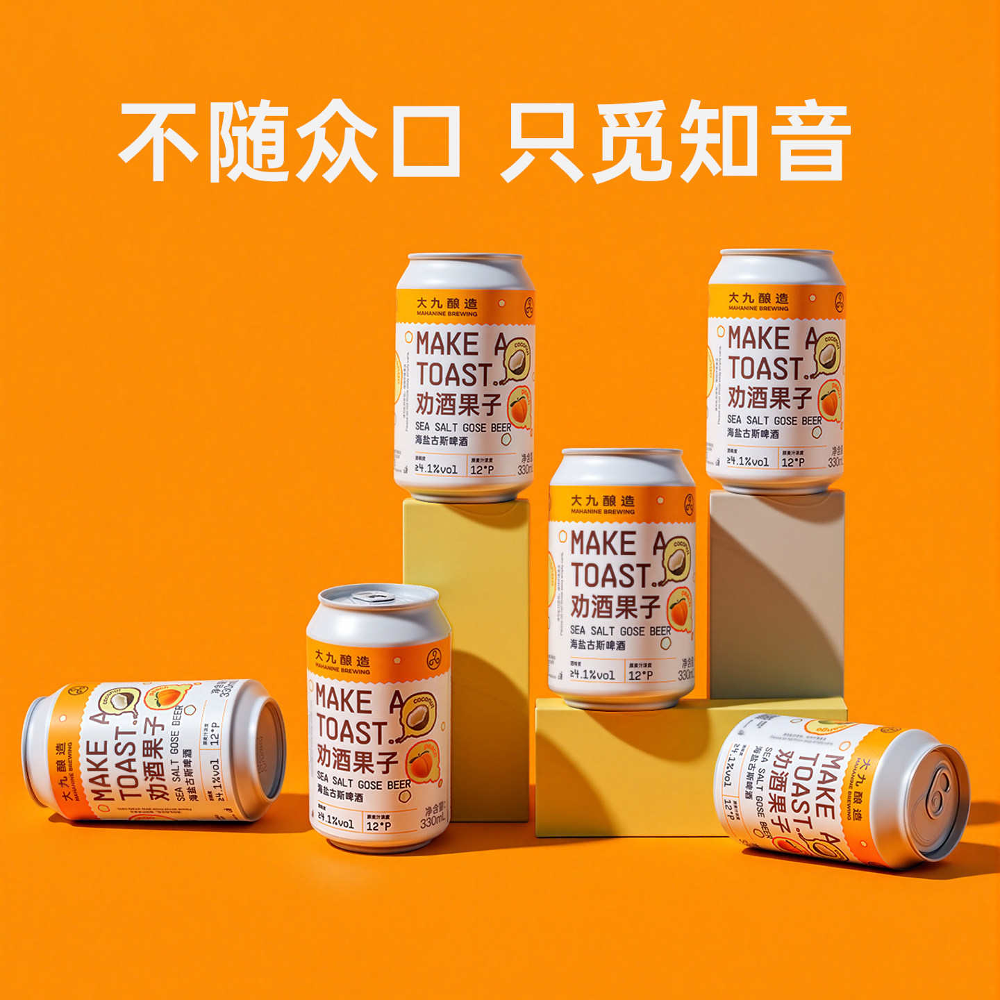 大九酿造劝酒果子海盐古斯啤酒330ml2罐国产精酿小麦芒果鲜啤果酒