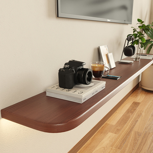 墙上置物架实木一字板木板电视背景装饰架子墙壁层板定制墙面隔板