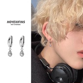 水滴挂坠耳环男女百搭潮流街头轻奢锆石耳扣小众设计耳钉耳坠