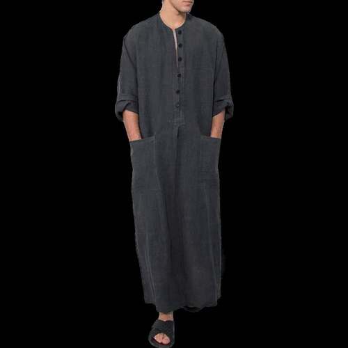 Men Islamic Thobe Pockets Robes Man Kaftan 男士宽松长袍衬衫