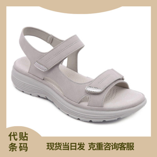 shoeswomen皮面厚底凉鞋