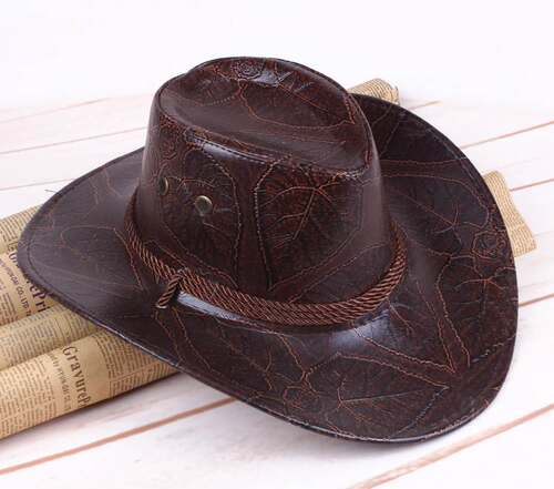 Western Cowboy Hat Men Women Leather Travel Cap 西部牛仔帽