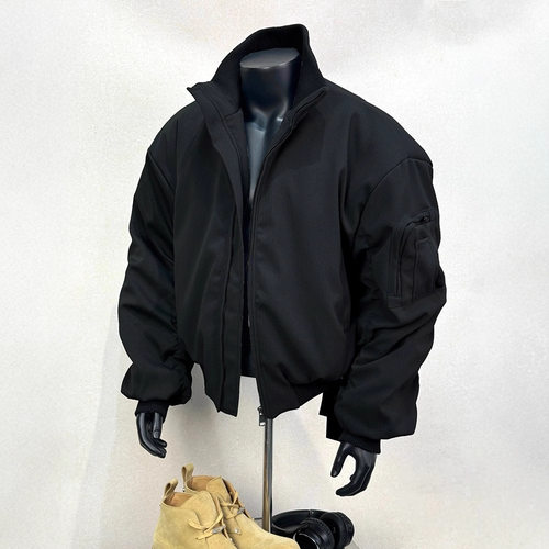 飞行员夹克外套男春秋款美式廓形短款冲锋cleanfit立领教练棒球服