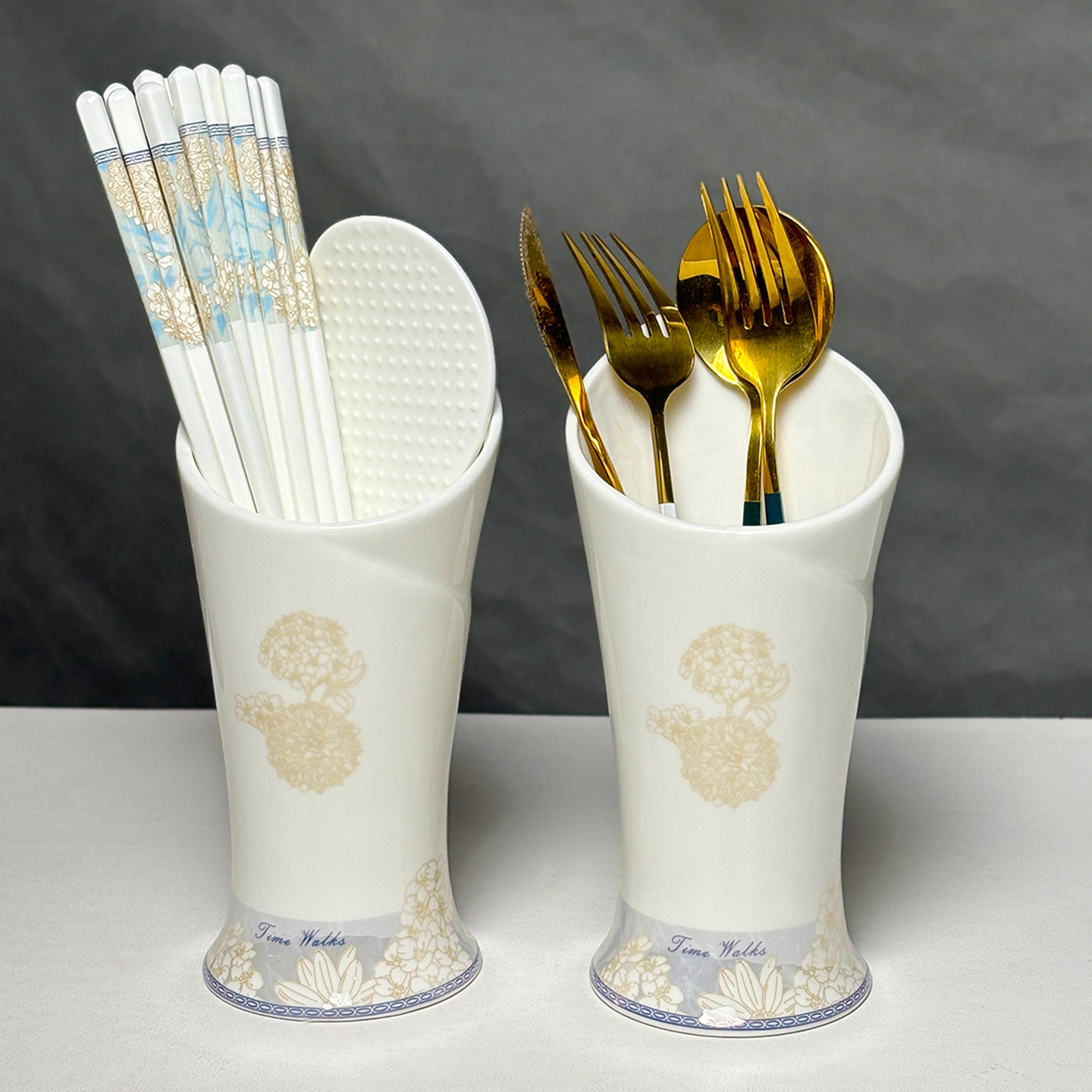 陶瓷筷子筒防霉厨房家用新款釉下彩高颜值沥水筷子笼食品级收纳盒,餐饮具,筷子盒,淘宝优惠券,粉丝福利购,淘宝优惠卷