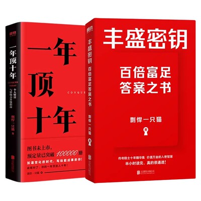 【全2册】丰盛密钥+一年顶十年 剽悍一只猫 一本写给奋斗者的高阶进化指南 价值万金的入世智慧 成长励志 自我提升 磨铁图书