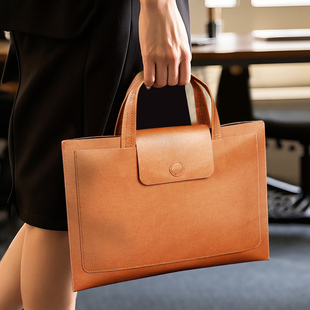 a4手提文件袋定制可印logo手提包高级感大容量皮质收纳防水防火2025新款高颜值资料袋办公室商务档案袋文件包