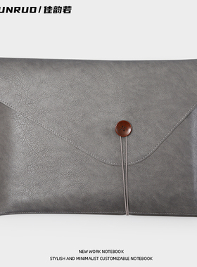 大容量公文包A4文件袋定制logo加厚男士手提包见客户放资料手拎袋软皮防水商务公文包合同票据灰色高档收纳包