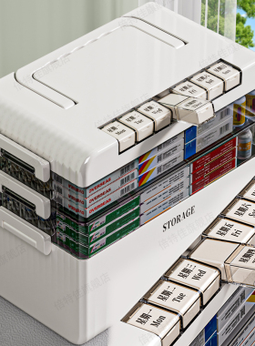 药箱收纳盒家庭装便携式一周七天老人药品分装盒大容量家用医药箱