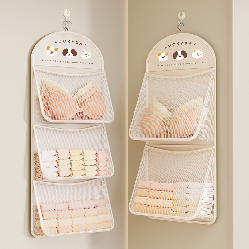 襪子收納門后網兜墻上衣柜懸掛式