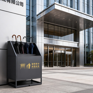 轻奢雨伞桶商用雨伞收纳架定制logo公司酒店商店门口雨伞放置架