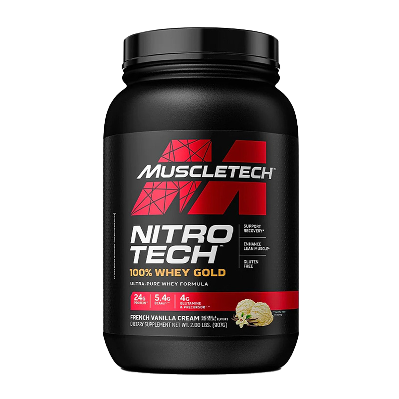 美国MUSCLETECH正氮分离乳清蛋白粉2磅健身增肌粉NITROTECH