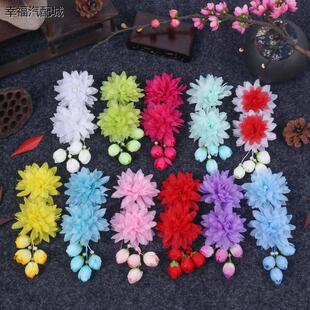 京剧戏曲包头饰 鬓花青衣花旦小姐头花 戏剧丫鬟旦角新款双朵边花