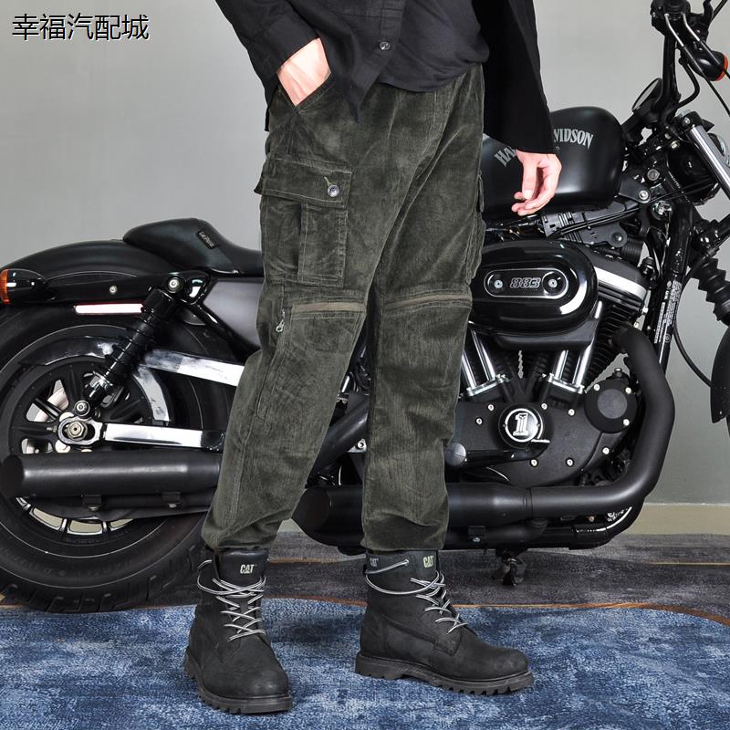 摩托车骑行牛仔裤灯芯绒凯夫拉机车防摔裤男女四季弹力防风保暖
