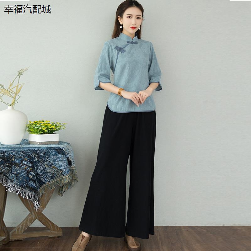 居士服佛系中国风棉麻汉