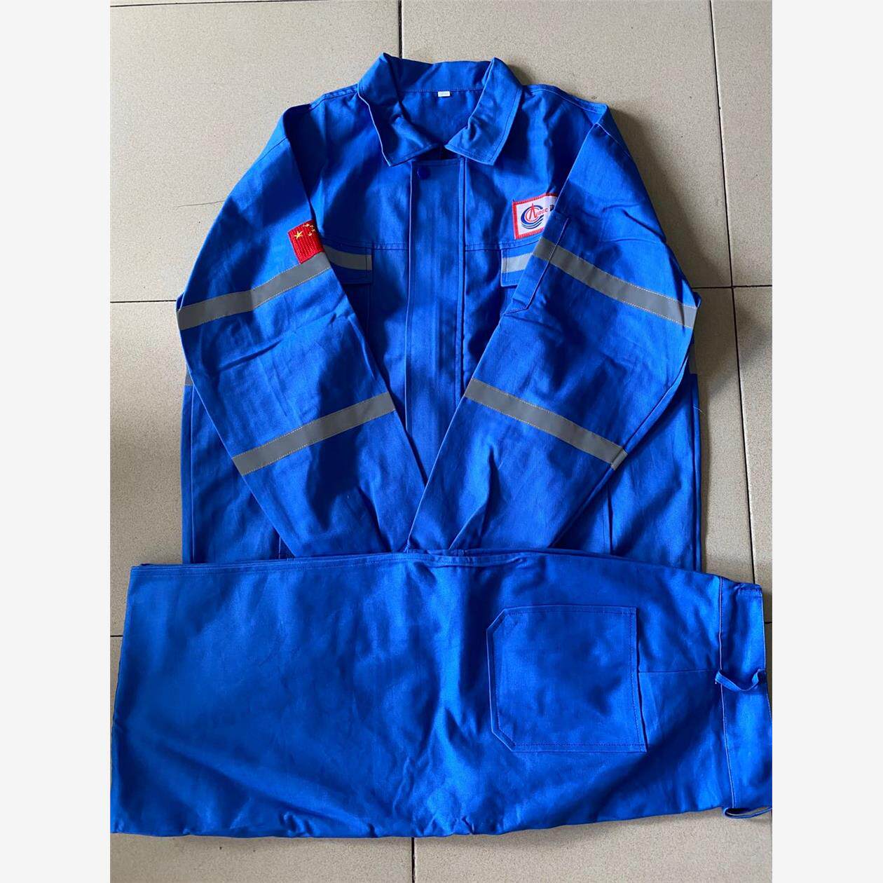 中海油工作服纯棉白色红