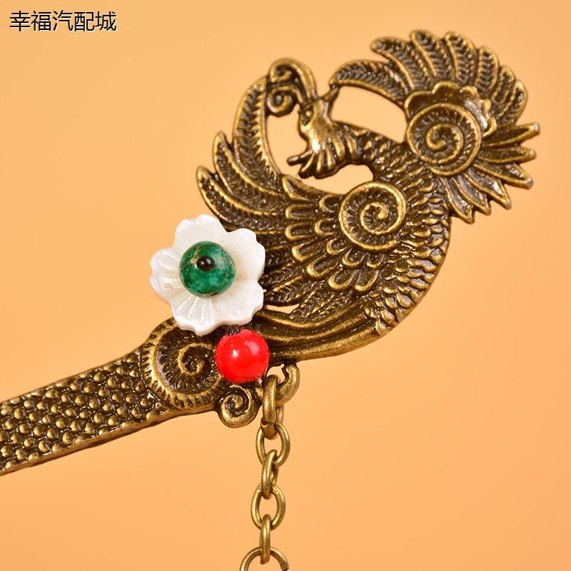 红色凤凰古装头饰步摇发