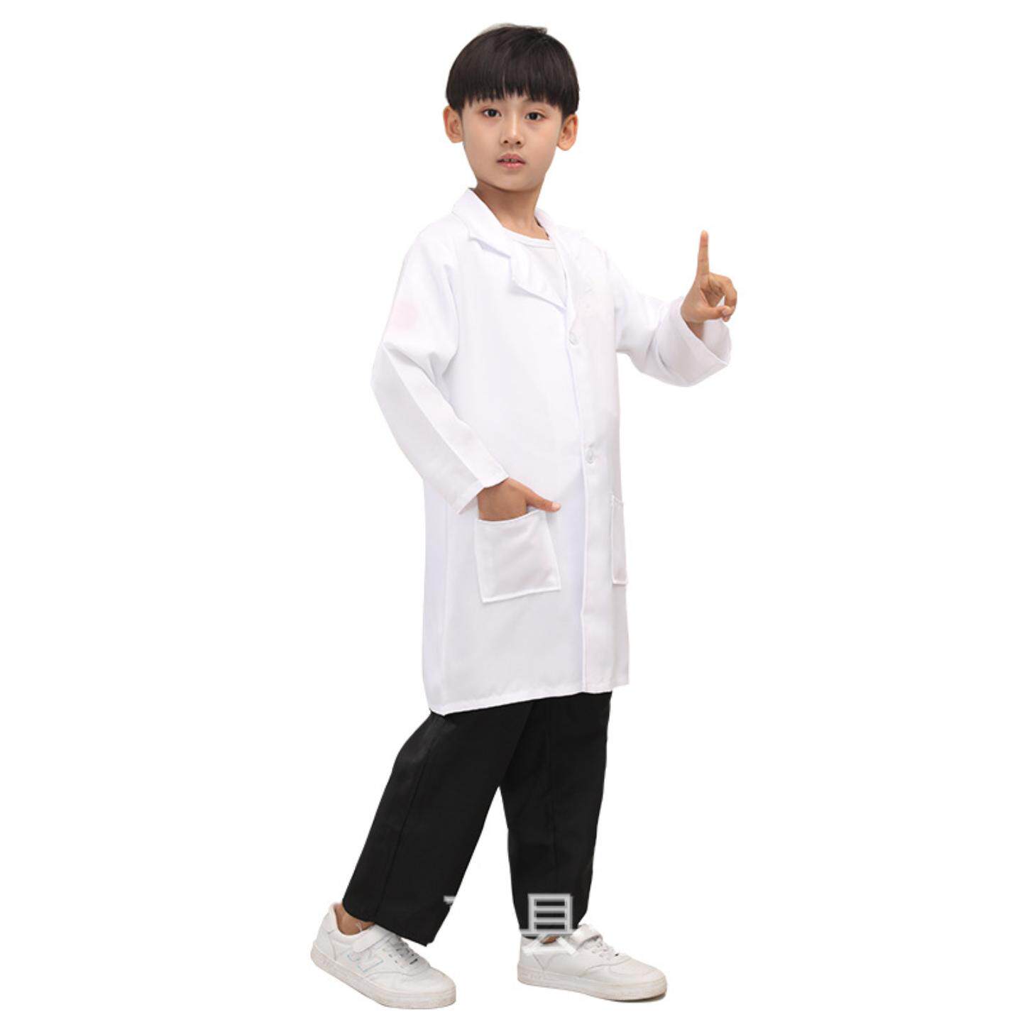 儿童白大褂医生服小孩小朋友工作药店科学实验服装培训表演服