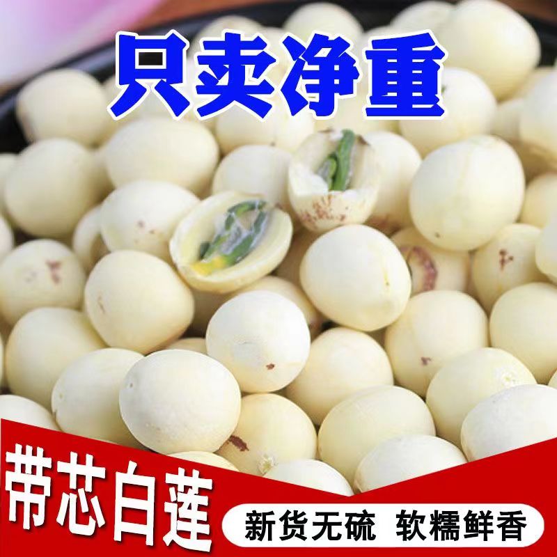 今年的新莲子店带心的白连干货500g莲子带芯官方旗舰湖南特批产发