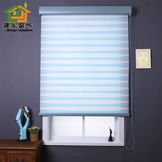 卫生间柔纱帘防水遮光升降卷帘阳台遮阳百叶窗帘卷拉式家用百叶帘