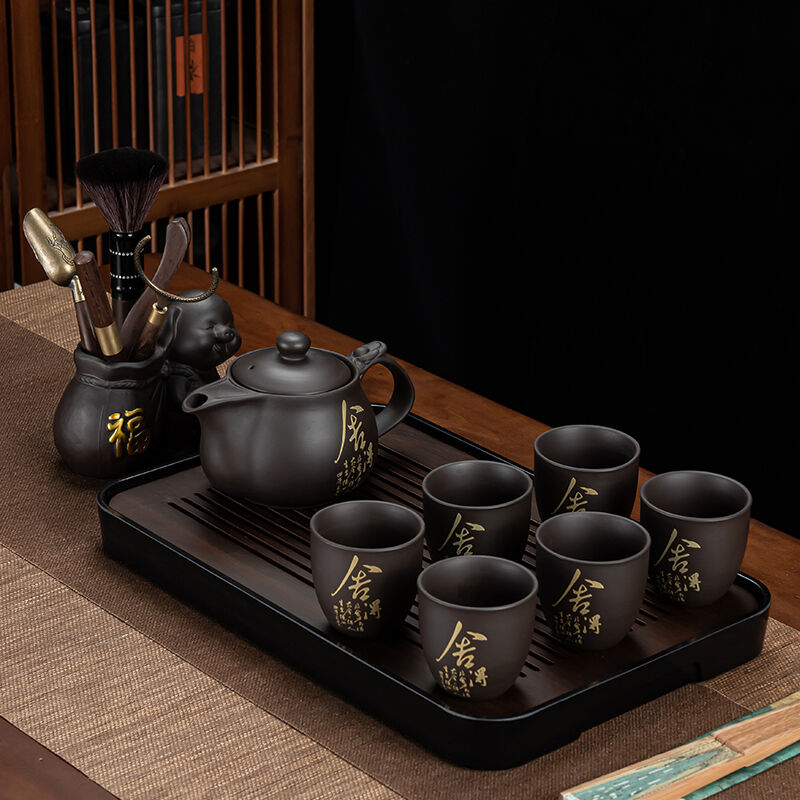 紫砂功夫茶具套装家用大号茶壶茶道配件泡茶杯德化陶瓷礼盒送礼茶