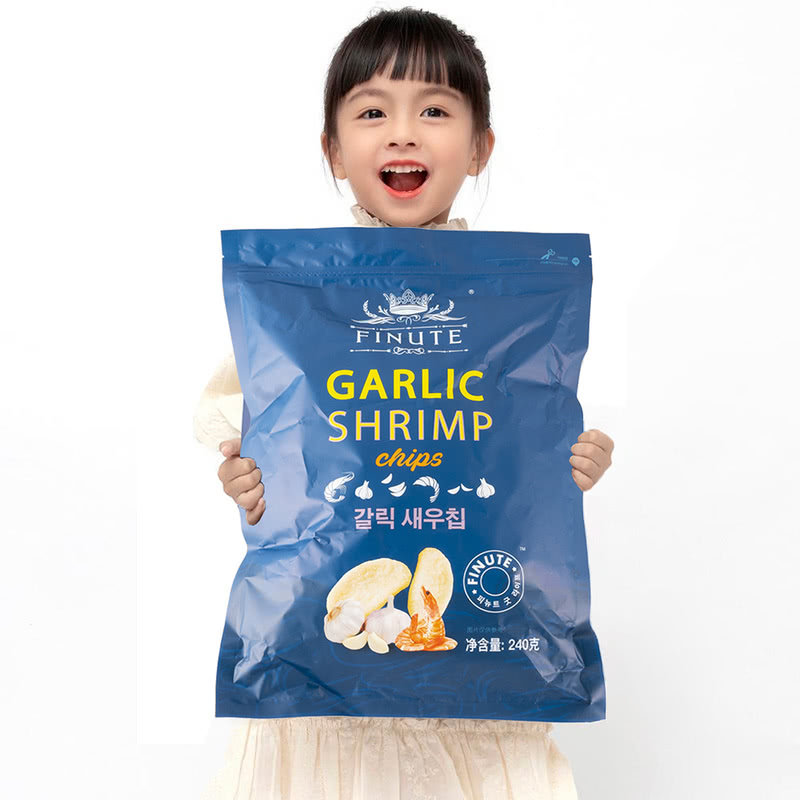 会员超市趣莱福韩国进口蒜味虾片240g薯片办公室香脆零食小吃