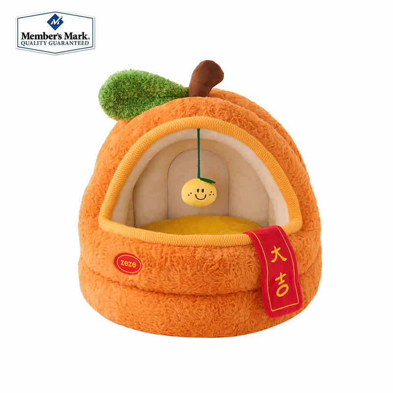 山姆ZEZE大吉大利宠物床南瓜造型猫窝冬季保暖毛绒狗屋新春宠物窝,宠物/宠物食品及用品,猫窝/屋/帐篷/沙发,淘宝优惠券,粉丝福利购,淘宝优惠卷