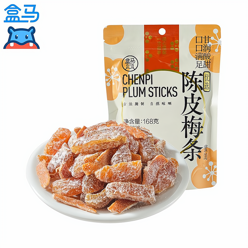 盒马陈皮梅条168g无核梅子九制话梅条干梅子梅肉蜜饯果脯零食