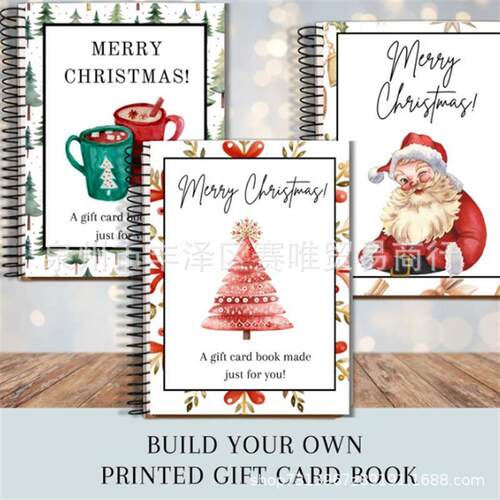 跨境新款Christmas Gift Card Book圣诞礼品卡书节日礼物卡册