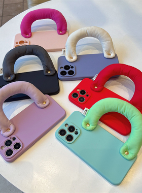 超好看手提腕带适用小米15手机壳13女14ultra红米k80带挂绳70支架60便携40防丢note13硅胶turbo4防摔civi5pro